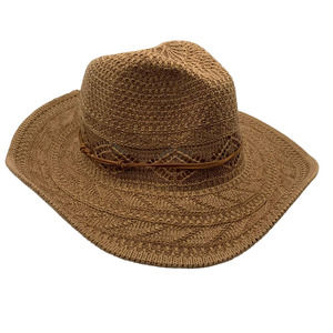 New Sandy Cove Packable Arrow Woven Shell Accent Beach Hat NEW